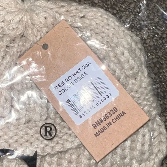 C.C-  Beige Cable Knit Beanie - Picture 3 of 4